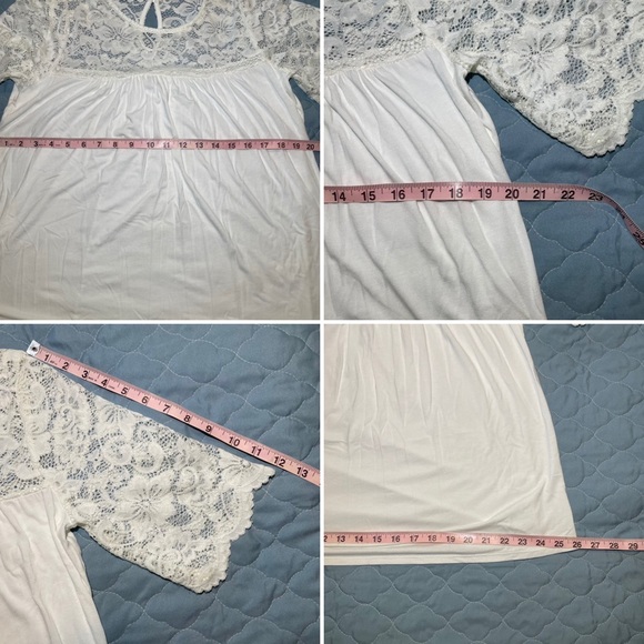 Women’s Green Envelope Lace Yoke Blouse - Picture 12 of 12